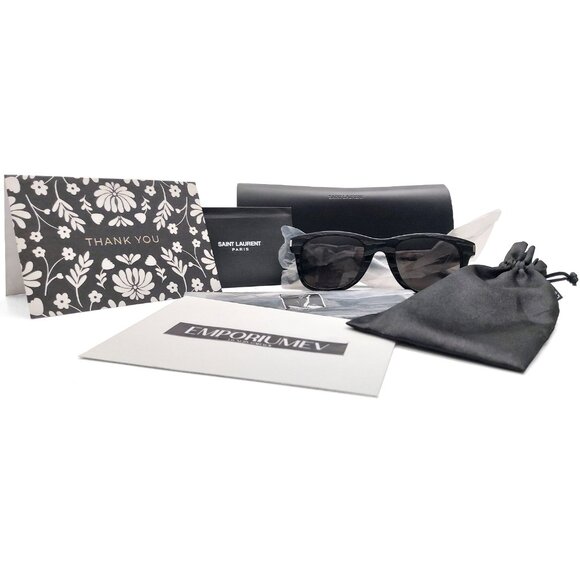 Saint Laurent Sl M119 Blaze S (54 - 18) with Black lenses  Saint Laurent SL 51 Black Zebra Pattern Sunglasses Square Frame (0282)